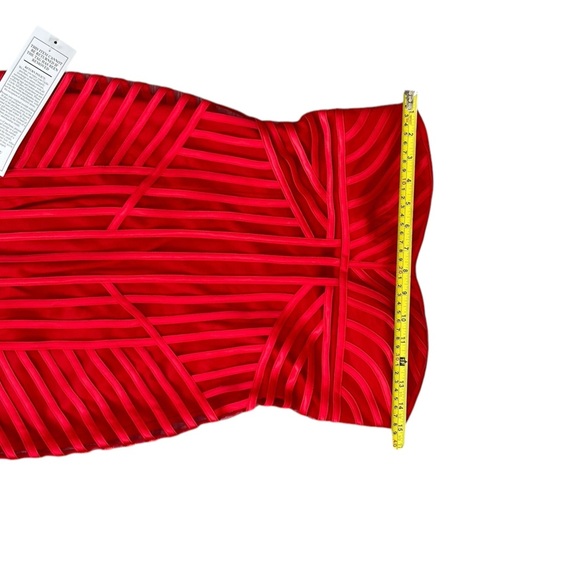NWT Cache Vibrant Red Sexy Strapless Piped Seaming Dress Sz 4 - Picture 8 of 9